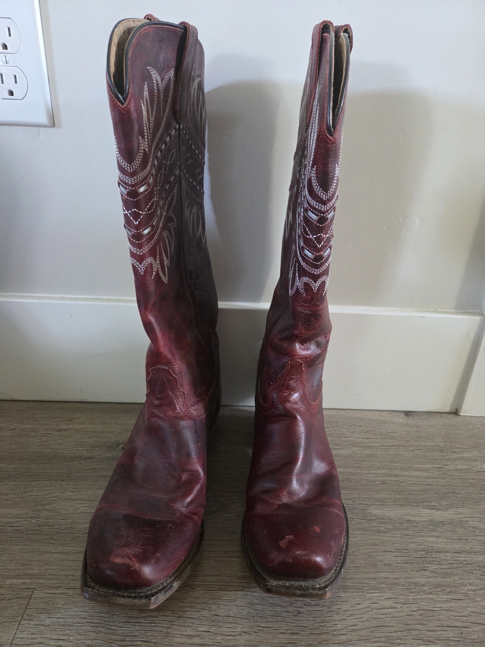 Tony Lama Red Leather Tall Western Boots